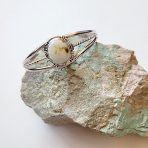 Palomino Turquoise Cuff Bracelet Sterling Silver Native American Handmade